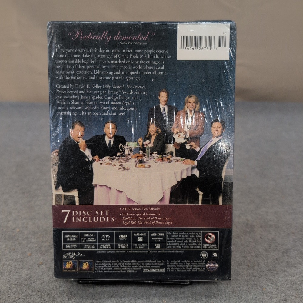 Boston Legal Season Two 2 DVD 7-Disc‎ Box Set New Sealed James Spader Shatner - Picture 2 of 3